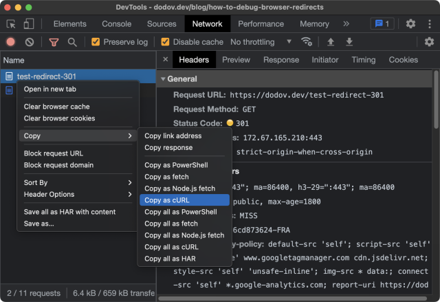 How to Debug Browser Redirects