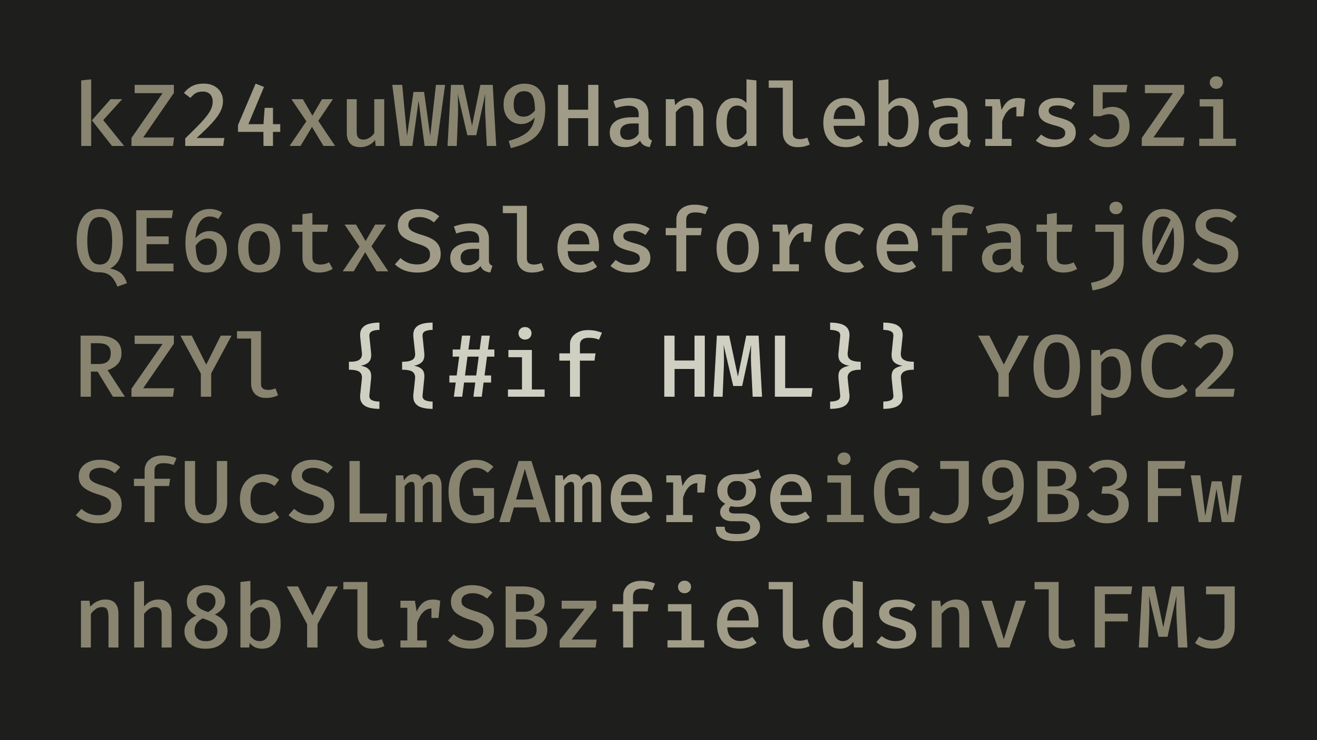 The code `{{#if HML}}` surrounded by random characters.